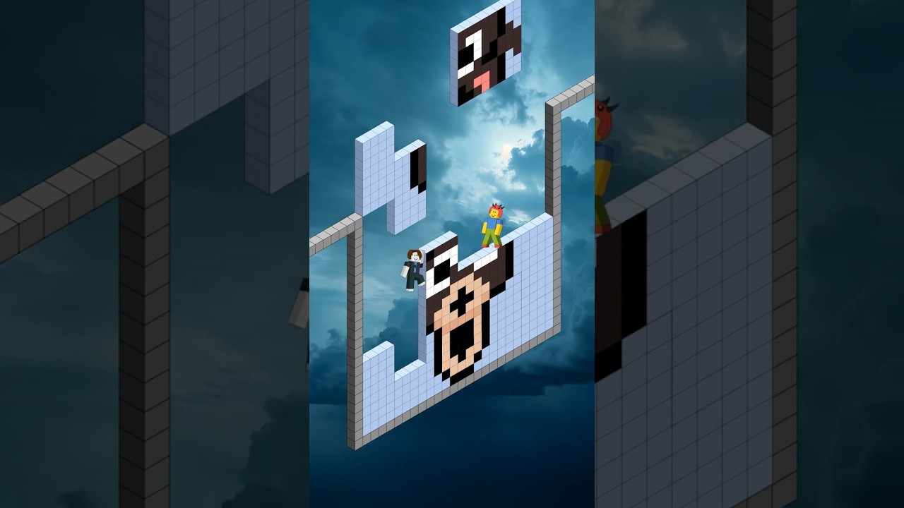 bacon and dino kid rescue deer 99 night in the forest from tetris #roblox #animation #tetris