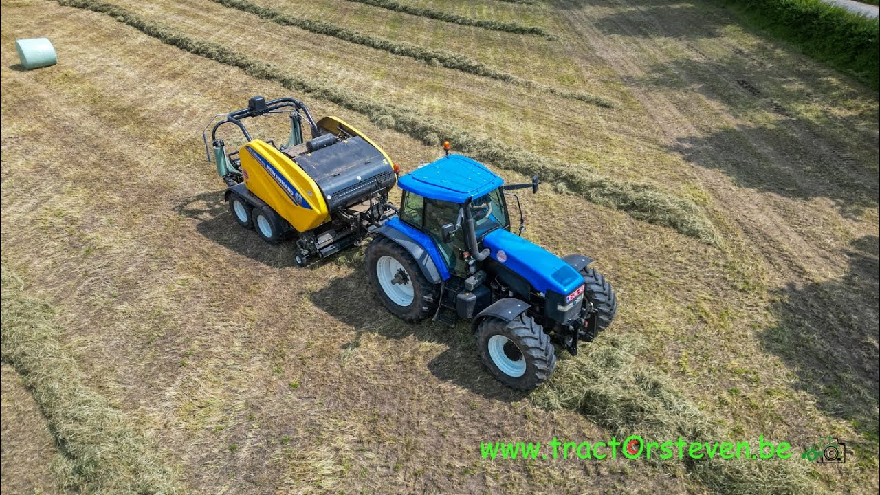 New Holland TM190 + New Holland Roll Baler 125 Combi -Loonbedrijf Caenen Veldwezelt-Lanaken