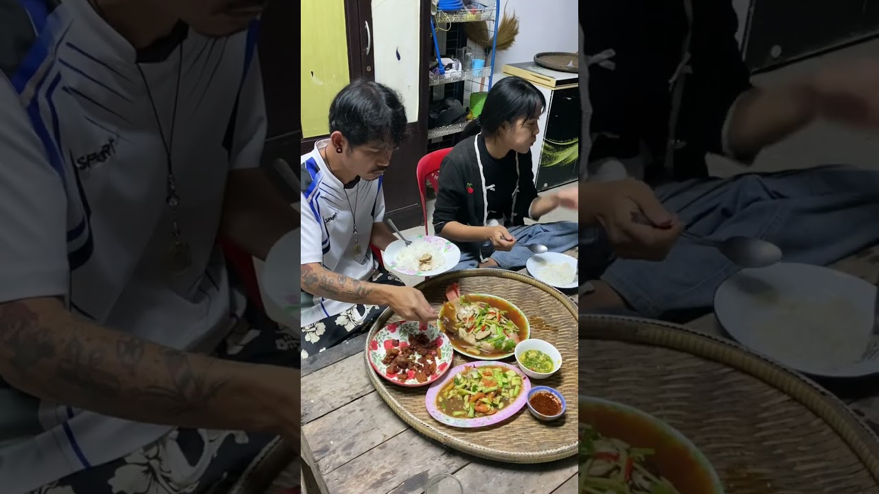 ปลาทับทิมนึ่งซีอิ้ว กับข้าว