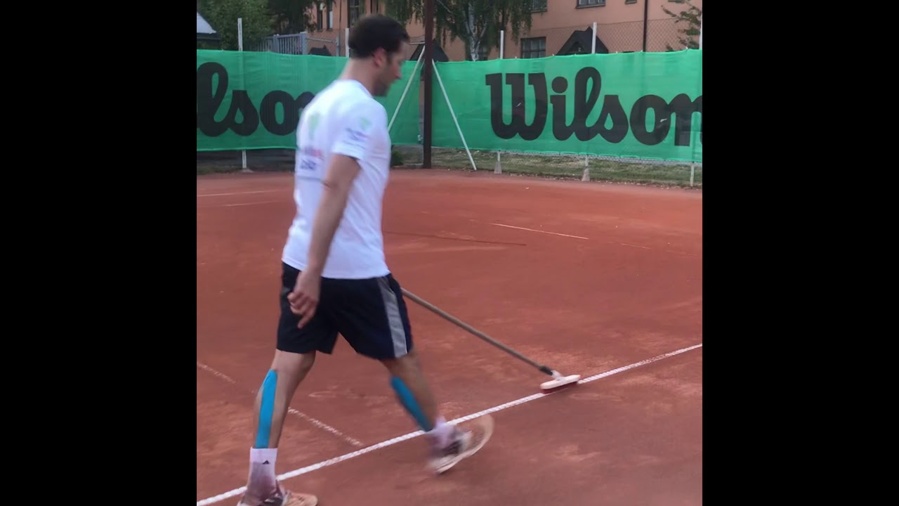 Efterv&aring;rd av grustennisbana- instruktionsvideo- Hjorthagens TK