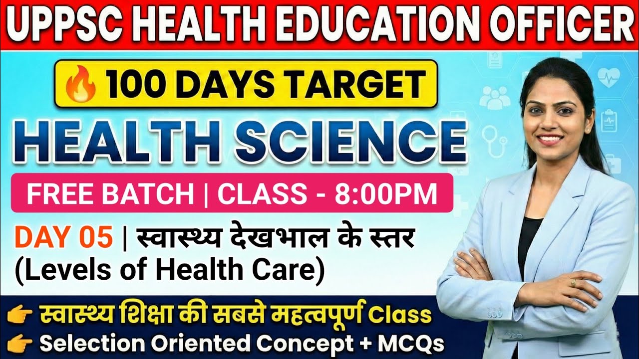 Day 05 | Levels of Health Care – Primary Secondary & Tertiary | UPPSC Health Education Officer | HEO