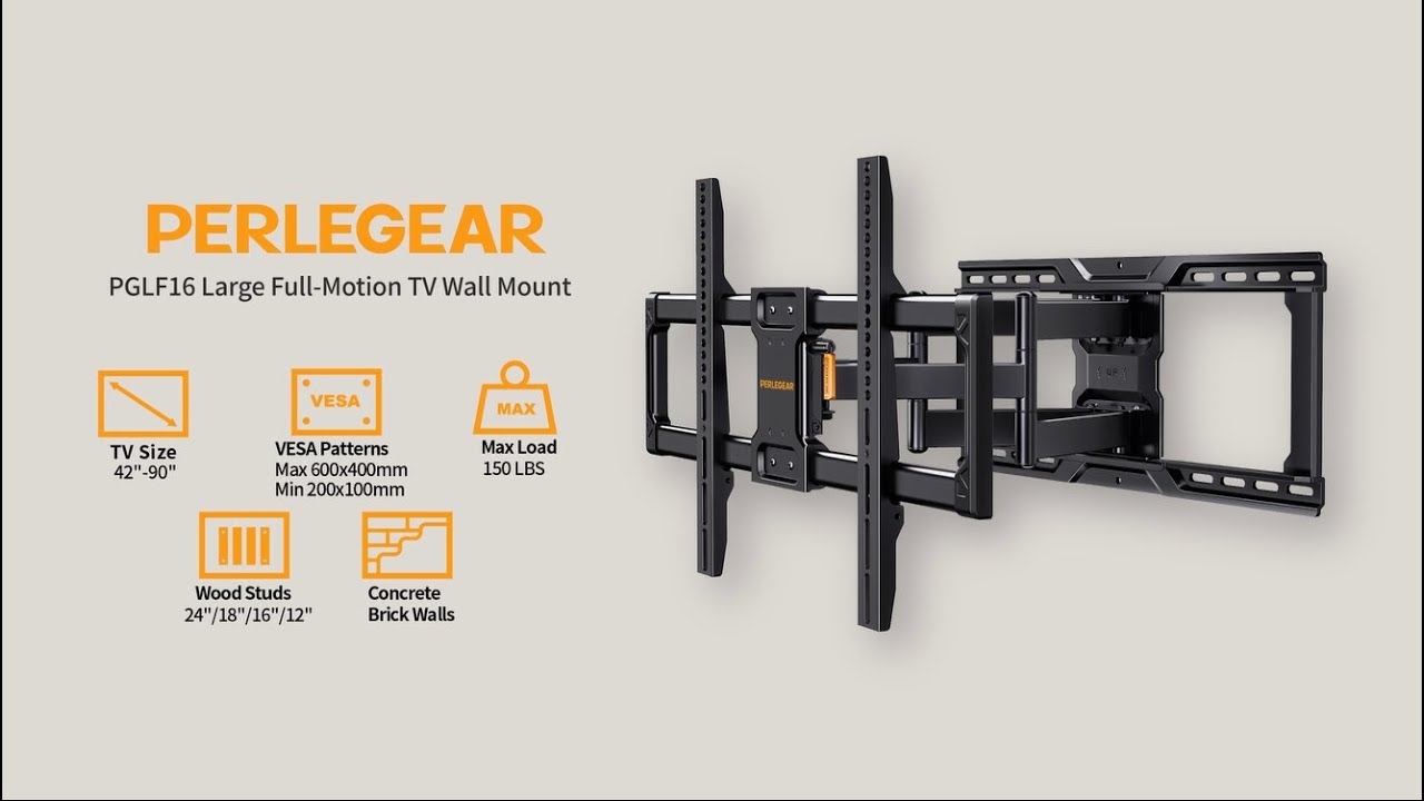 Step-By-Step Installation Guide for Perlegear PGLF16 Full Motion TV Mount
