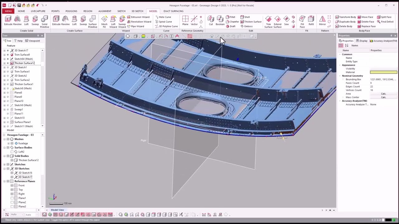 Reverse Engineering an Aircraft Fuselage | Geomagic Design X