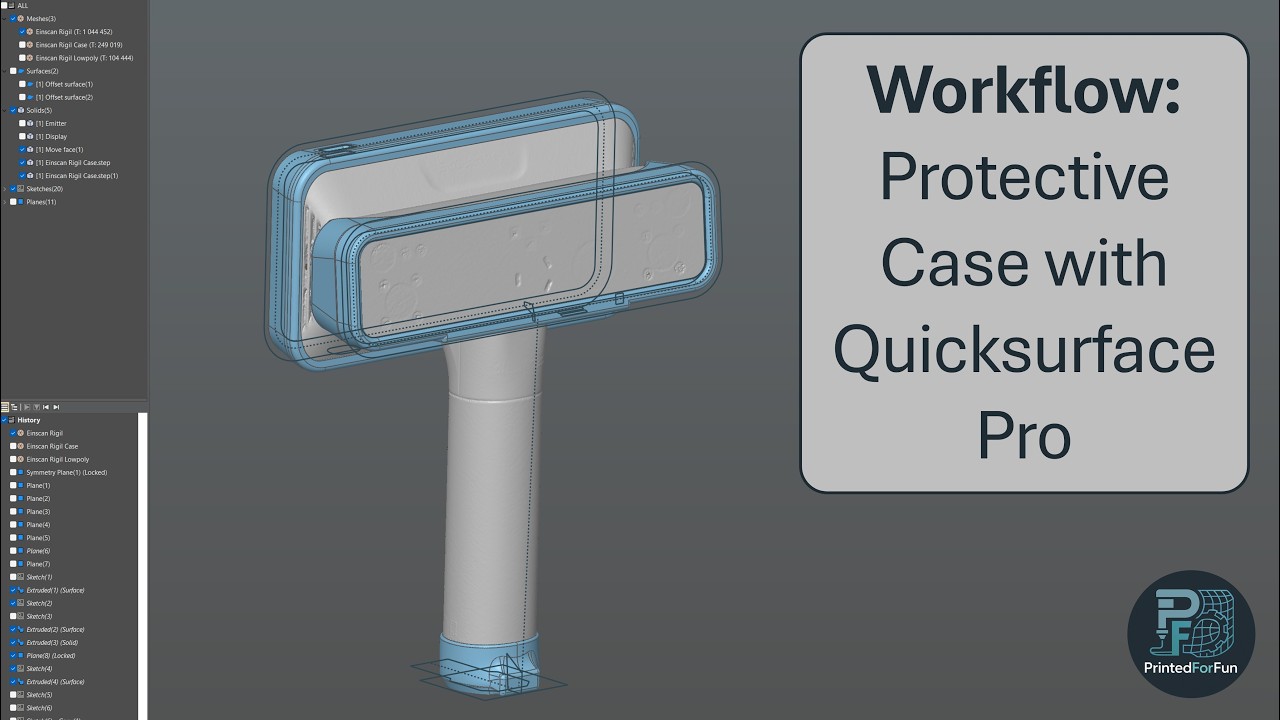 Designing Protective Case for the Einscan Rigil with Quicksurface Pro