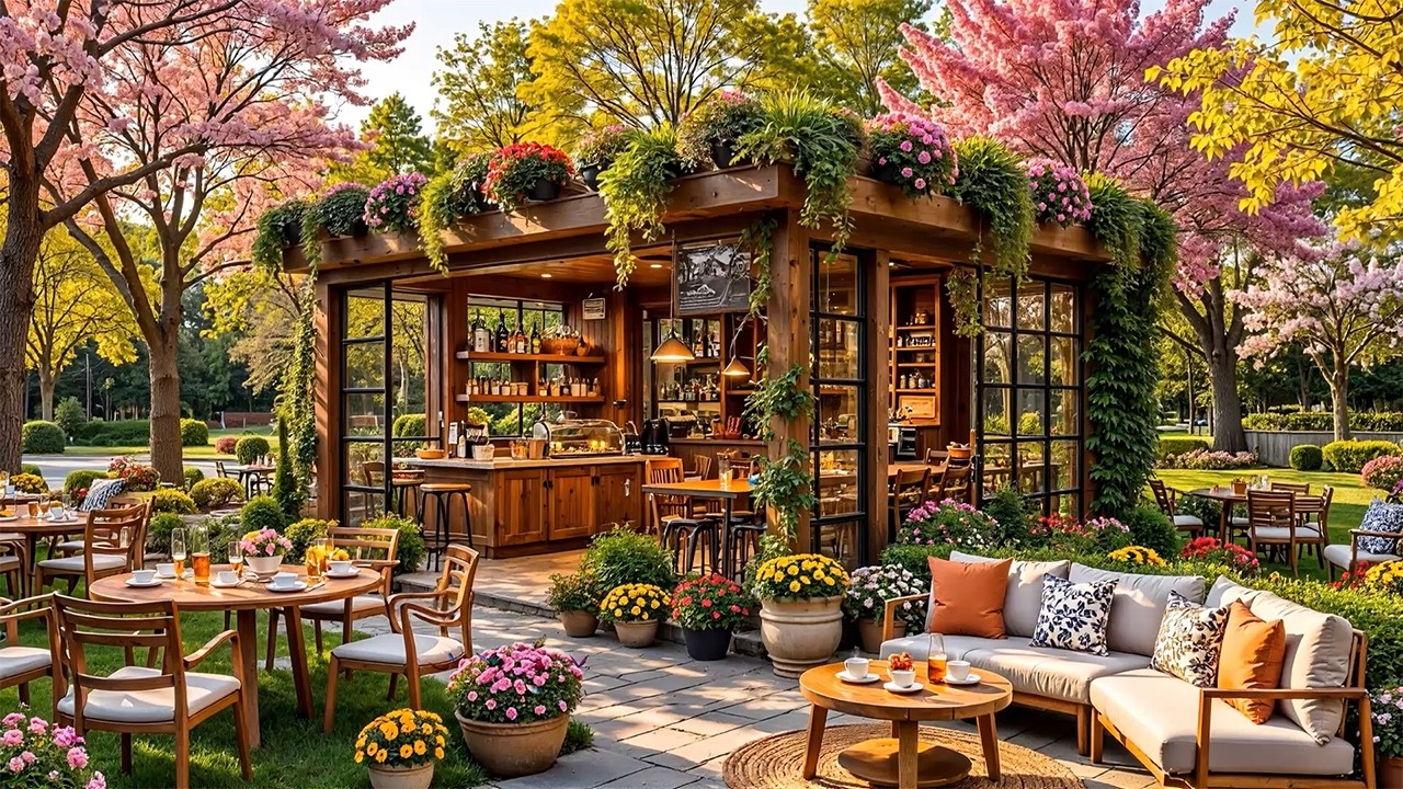 Morning Coffee Jazz ☕ Smooth Jazz Music with Fresh Vibes on the Outdoor Cafe to Focus & Productivity