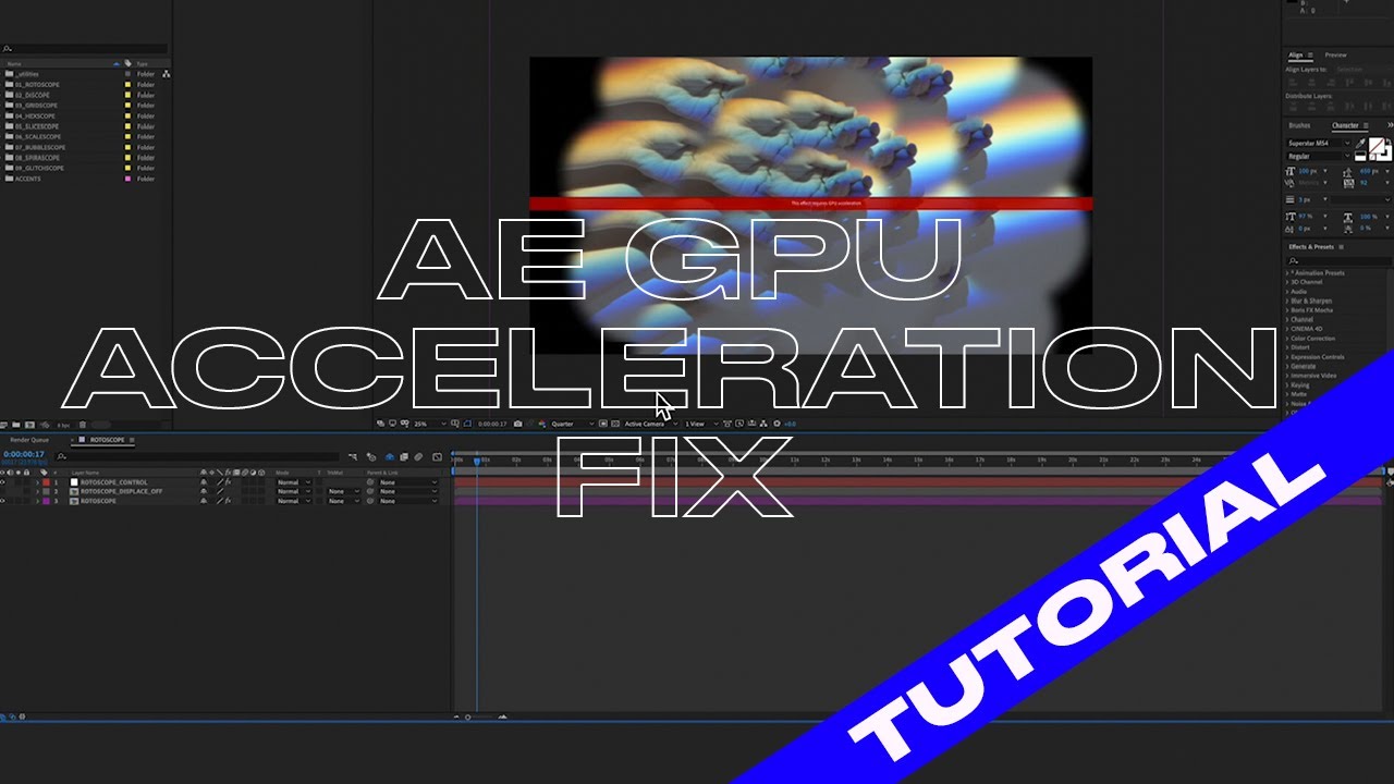 AFTER EFFECTS CC GPU ACCELERATION ERROR + MULTISCOPE FIX