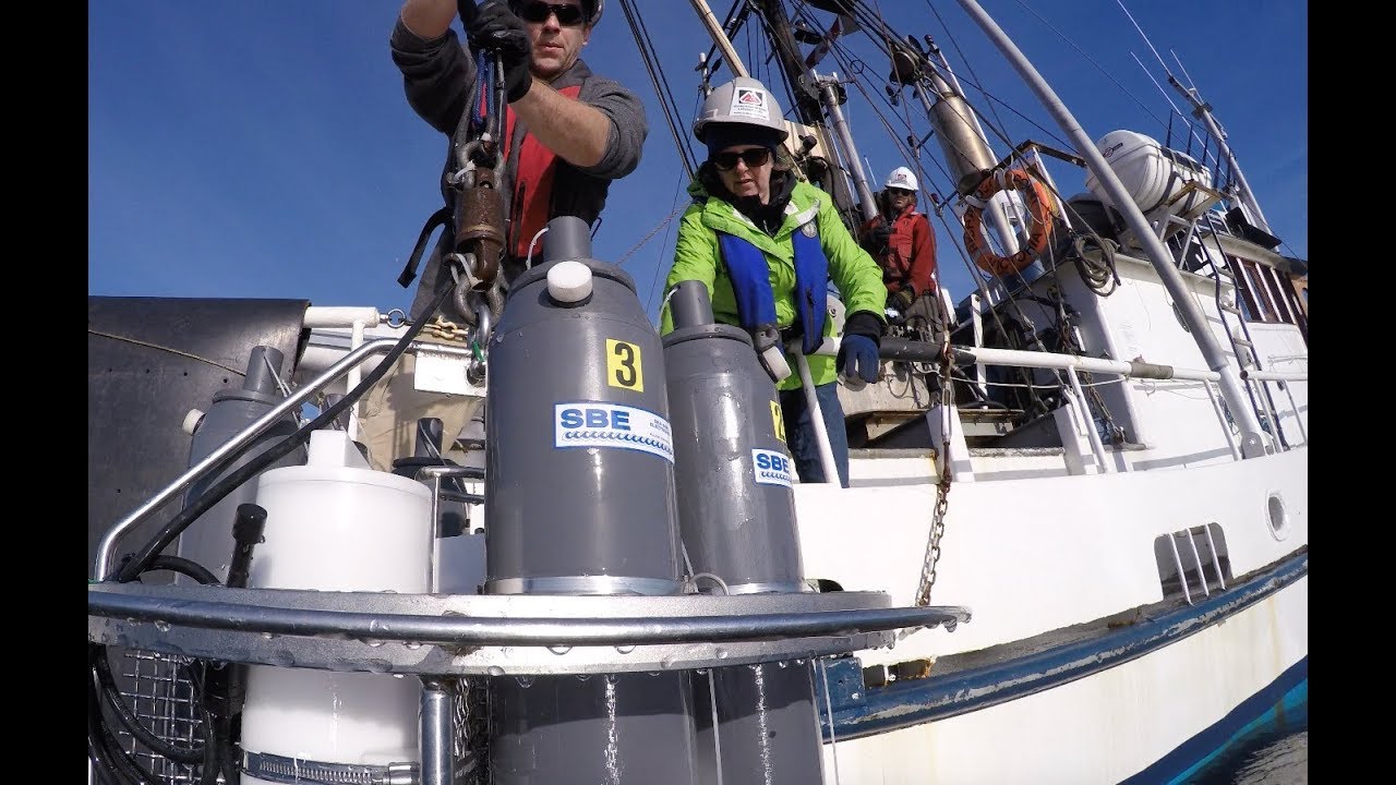 Testing Ocean Water with a Carousel Water Sampler