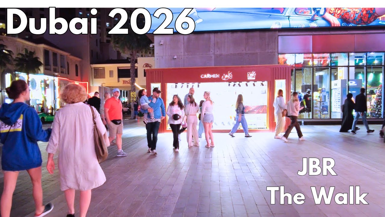 Dubai Night Walk 2026 | Jumeirah Beach Residence (JBR) – The Beach | 4K