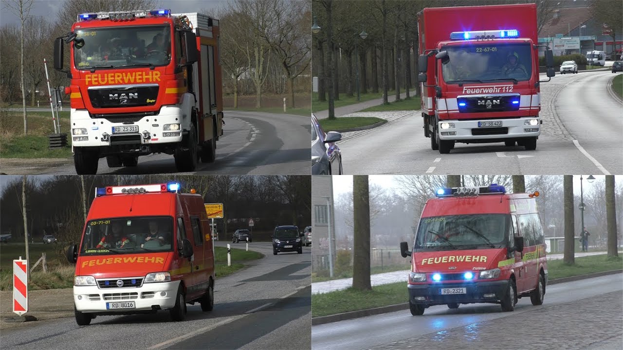 [Unfall mit Chemikalien bei der SHZ!] Einsatzfahrten FF Büdelsdorf und LZG Rendsburg zur Alarmübung