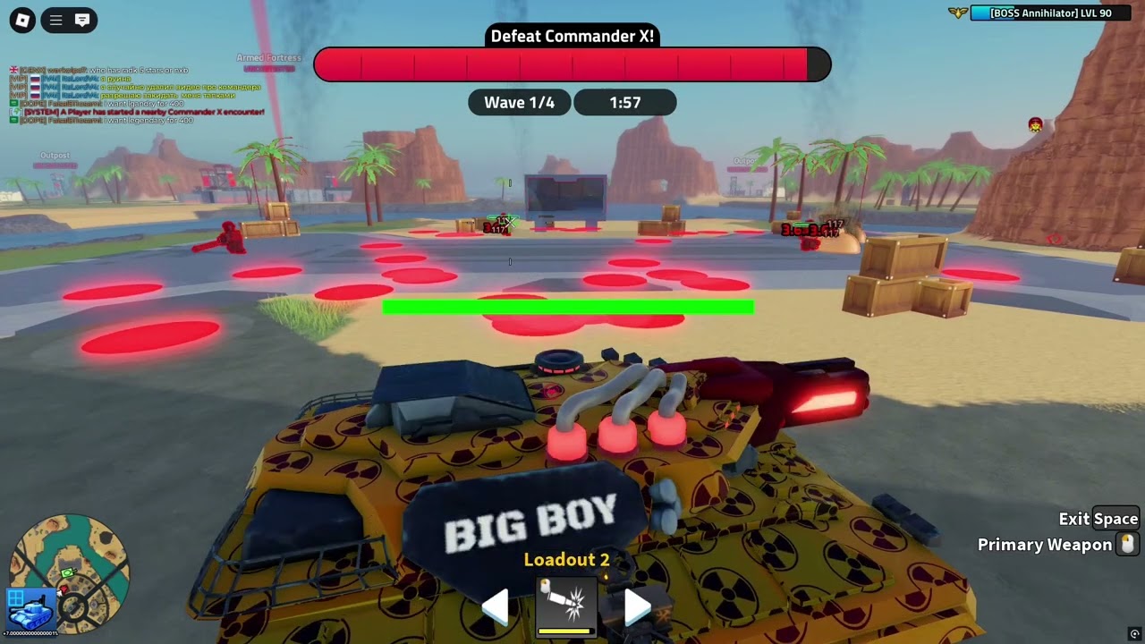 BOSS annihilator VS Commander X SOLO! military tycoon Roblox