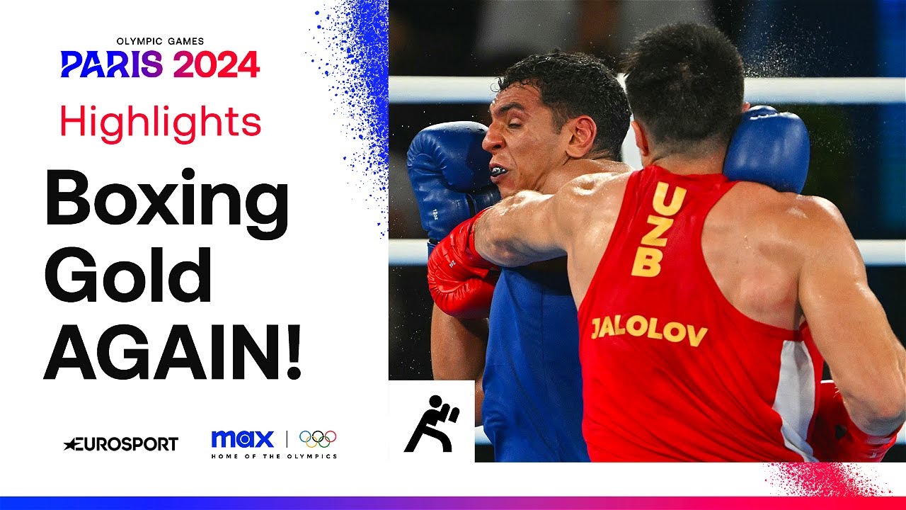 Uzbekistan's Bakhodir Jalolov beats Spain's Ayoub Ghadfa in the +92kg boxing final 🥊 | #Paris2024