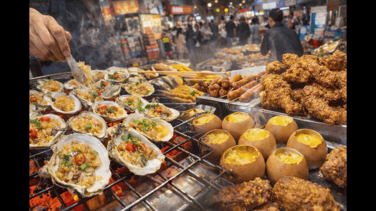 Chinese Night Market Street Food | Grilled Oysters, Eggs & Fried Snacks