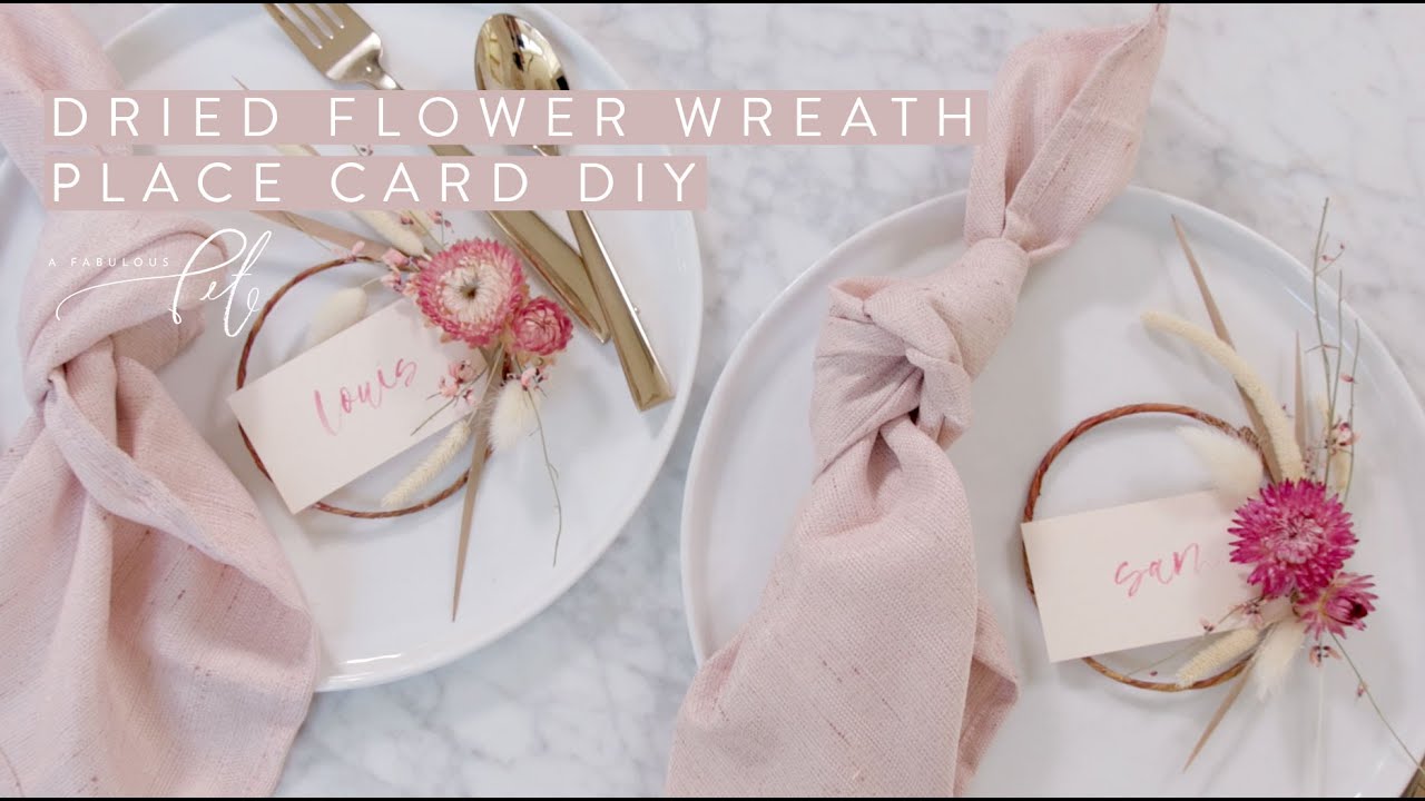 Dried Flower Wreath Place Card DIY