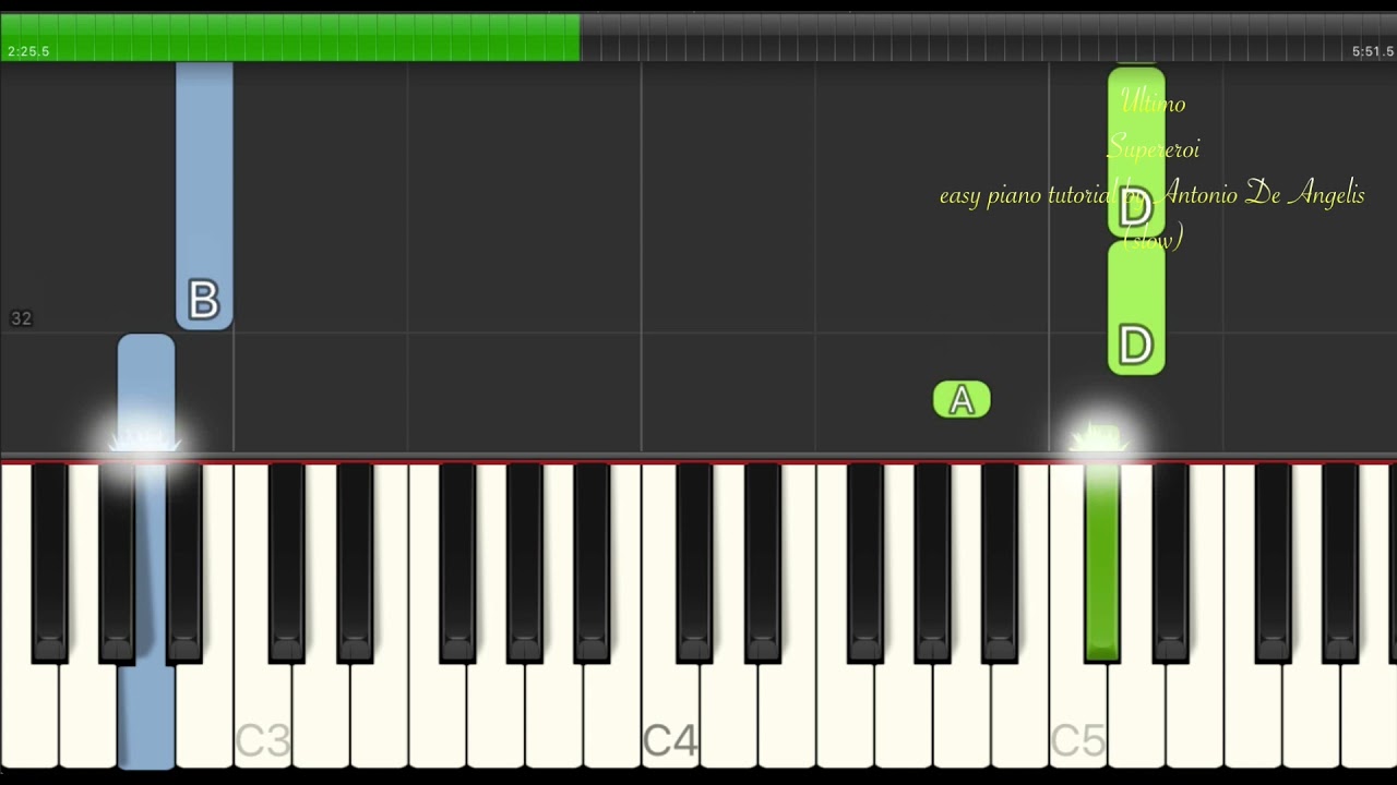Ultimo - Supereroi (slow) easy piano tutorial by Antonio De Angelis