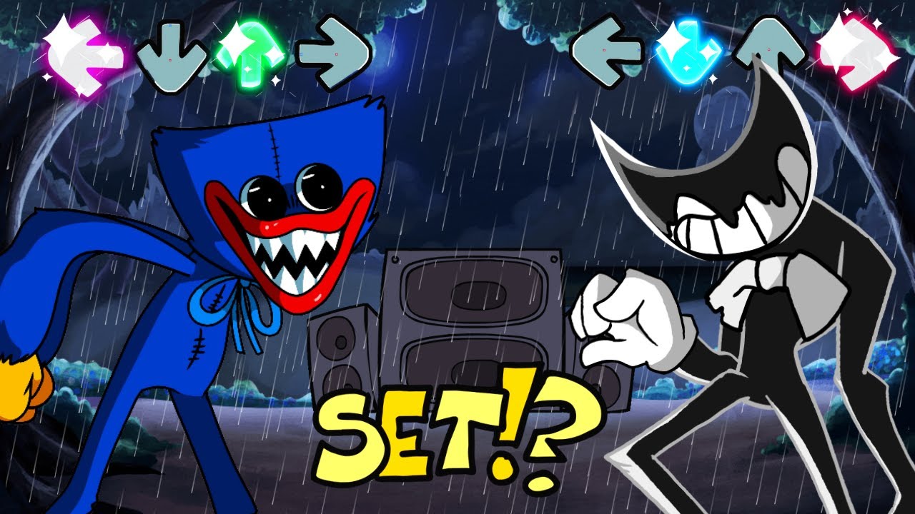 Friday Night Funkin' -  Huggy Wuggy vs Bendy (Knockout) - Indie Cross Mod