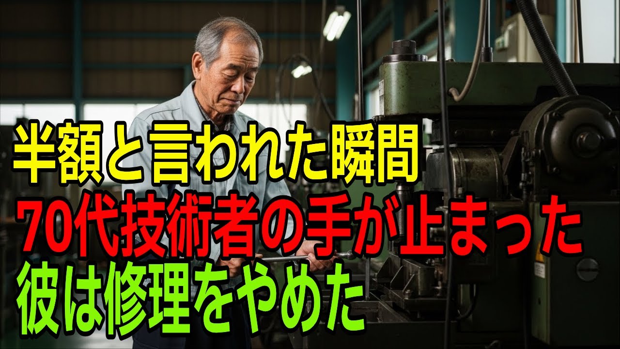 【半額でいいですよね？】俺が開発した特許機械を軽く扱われた72歳技術者が、静かに修理をやめた理由