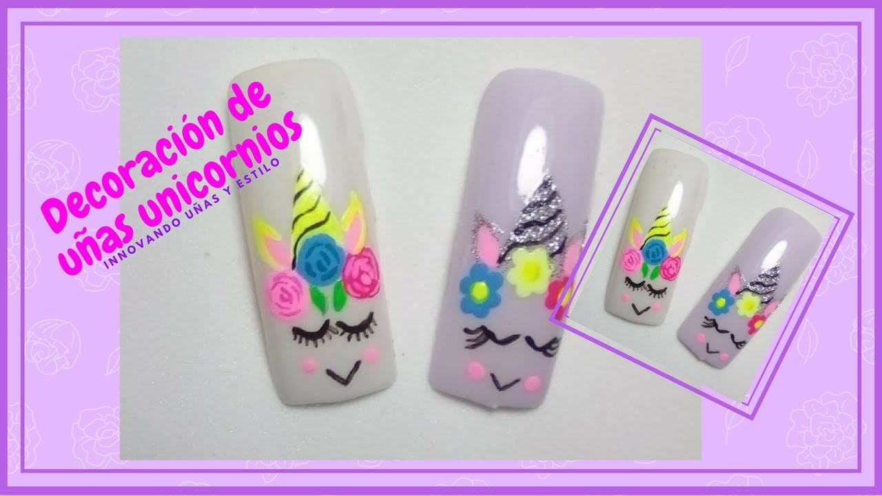 Decoración de uñas unicornio fácil paso a paso
