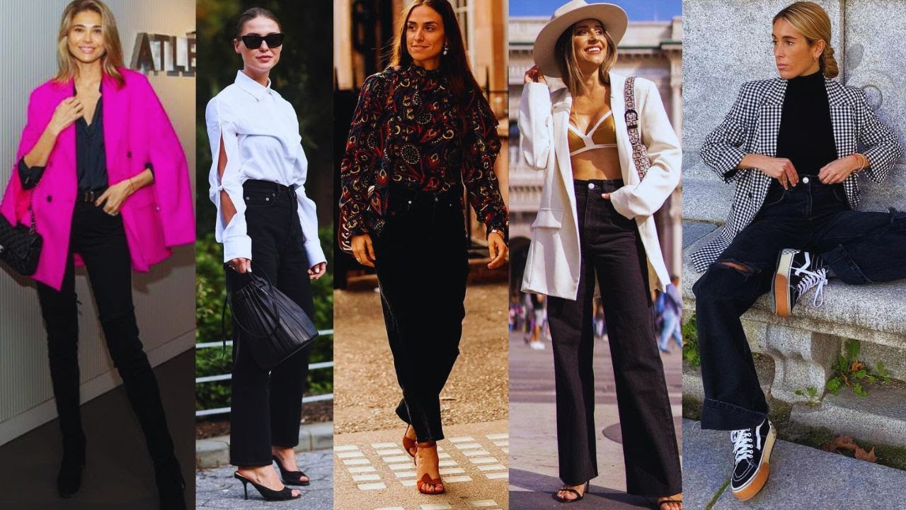 Ideas de Outfits con Jeans Negros en tus 30-40-50+  💋🌹 Street Style