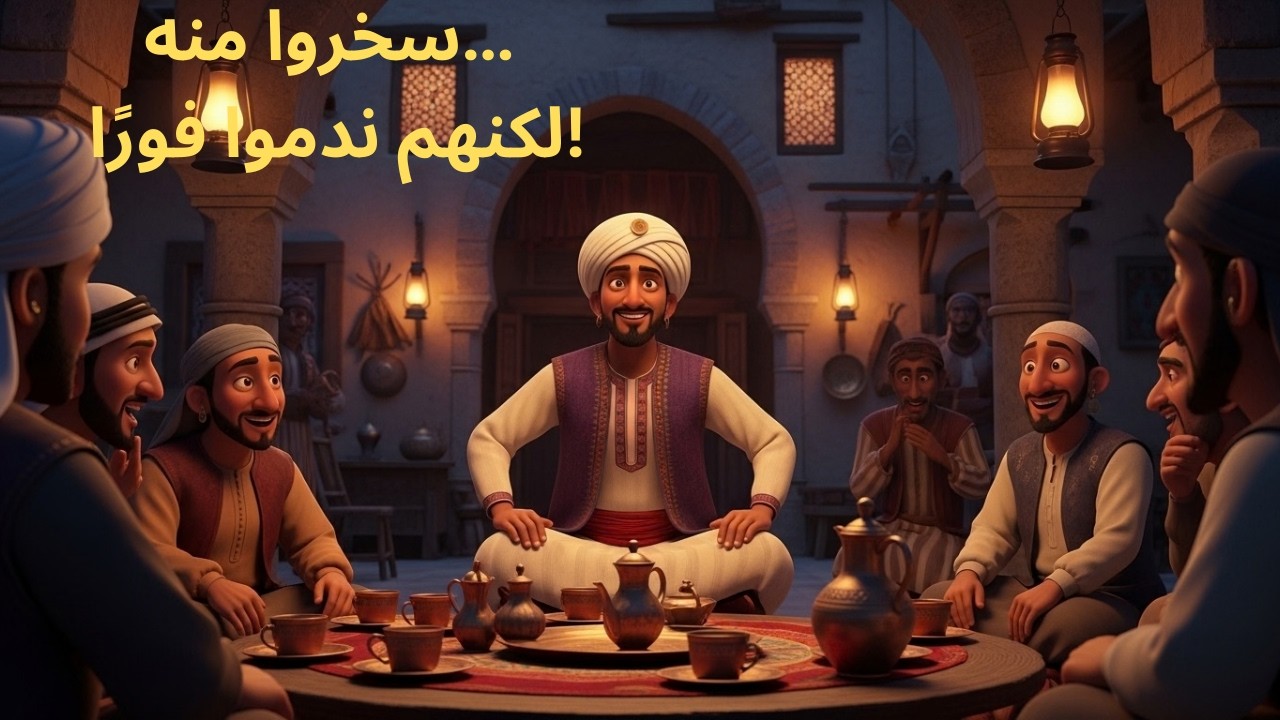 سخروا من جحا في المقهى… لكن ردّه الذكي جعلهم يندمون فورًا!