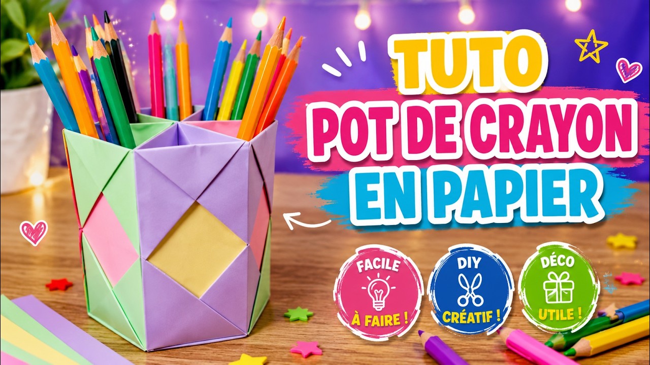 Tuto pot de crayon en papier , la pause détente
