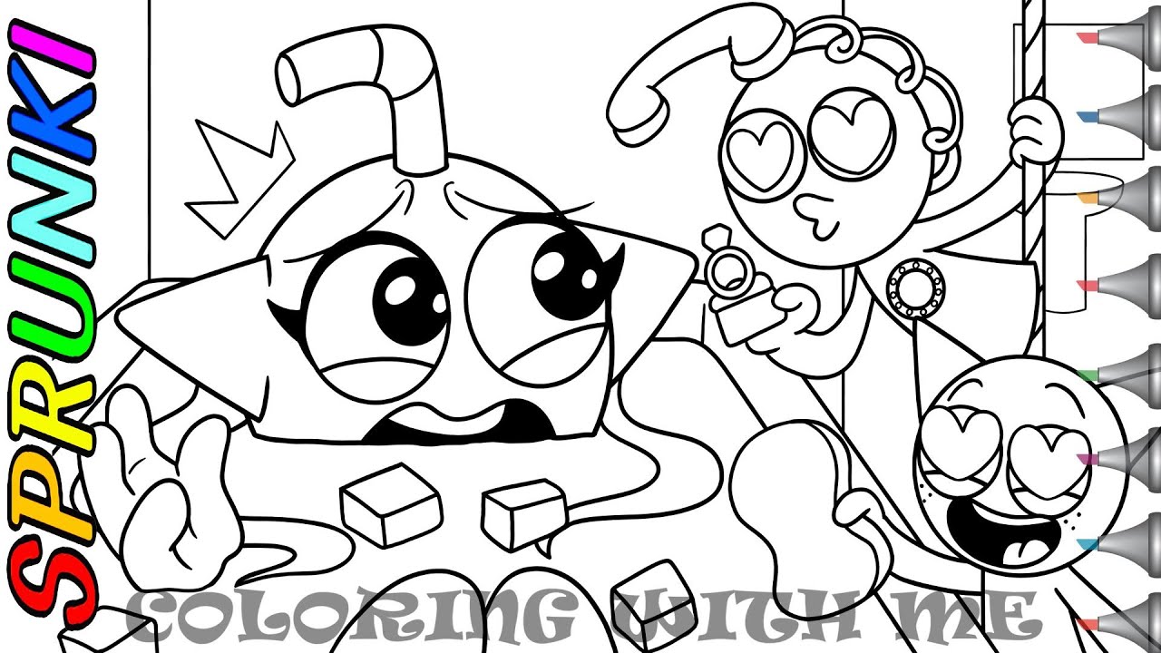 Incredibox Sprunki 💙 | Aqua, Tele & Gray | Cute Coloring Pages