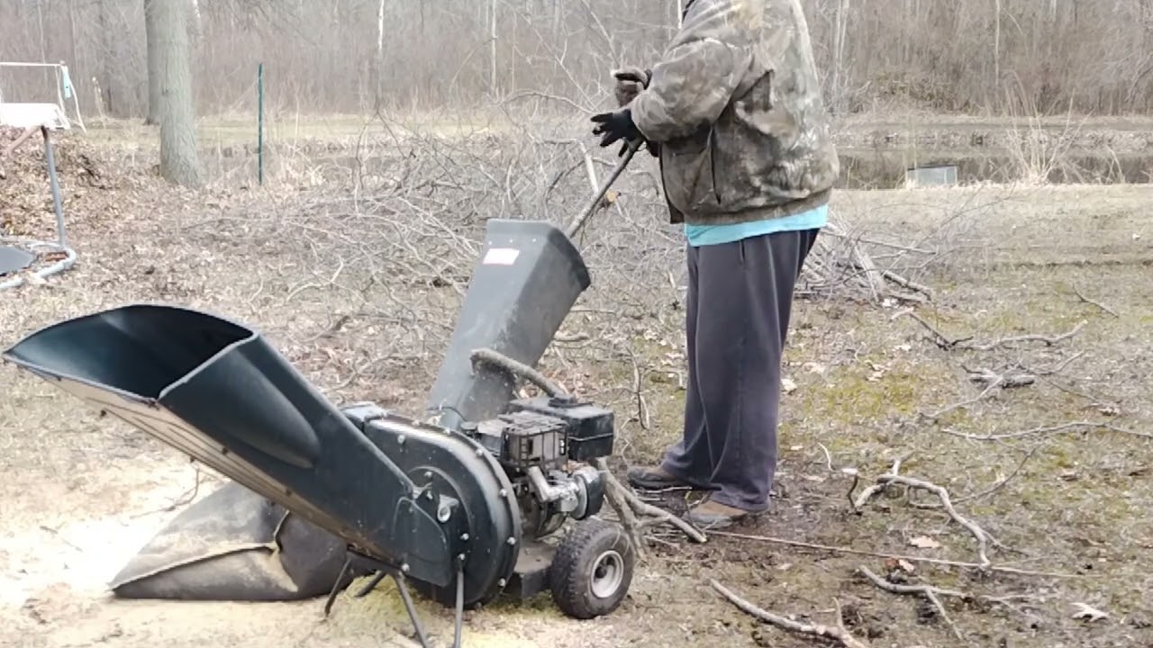 using a 8hp craftsman wood chipper