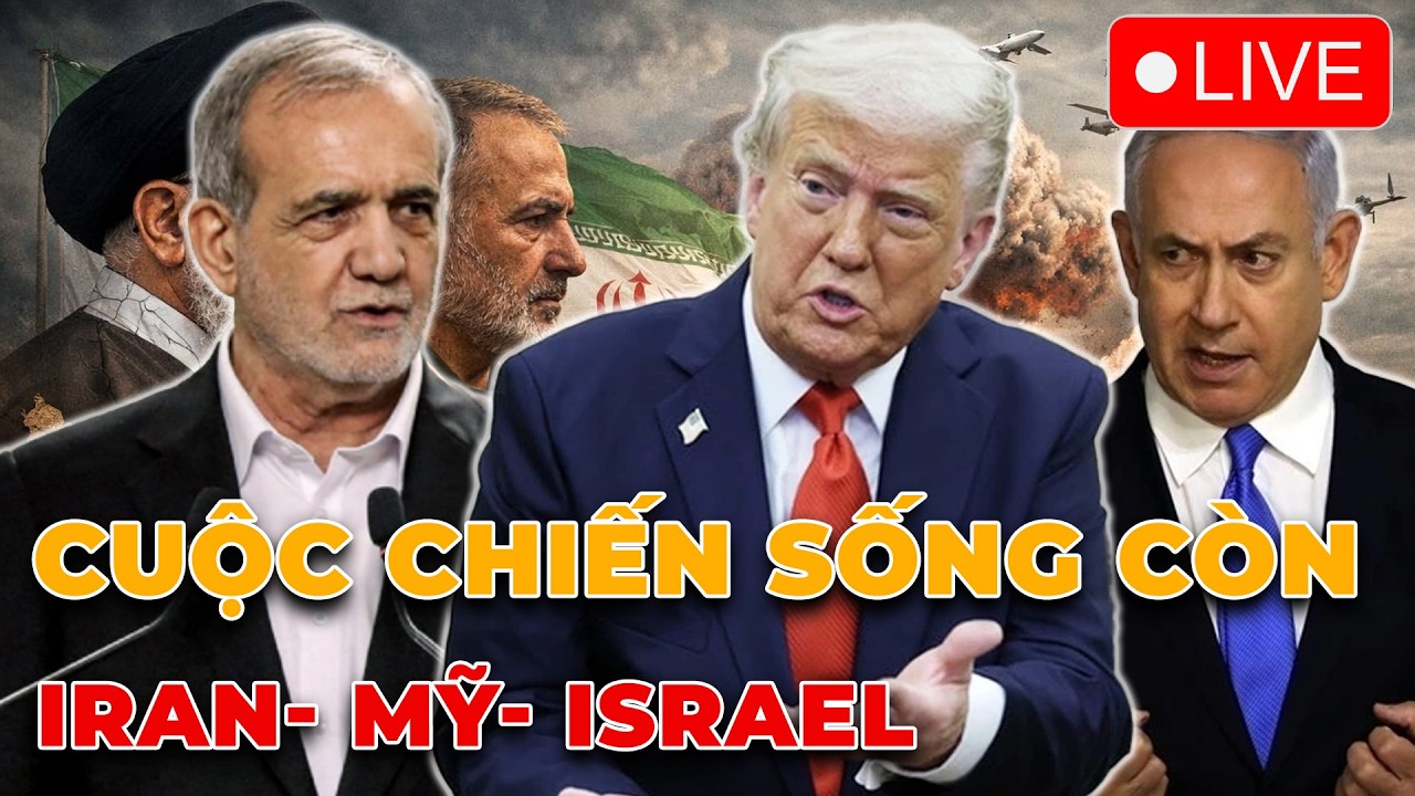 🔴[TRỰC TIẾP] Mưa tên lửa Iran nã thẳng vào chiến hạm Mỹ và Israel