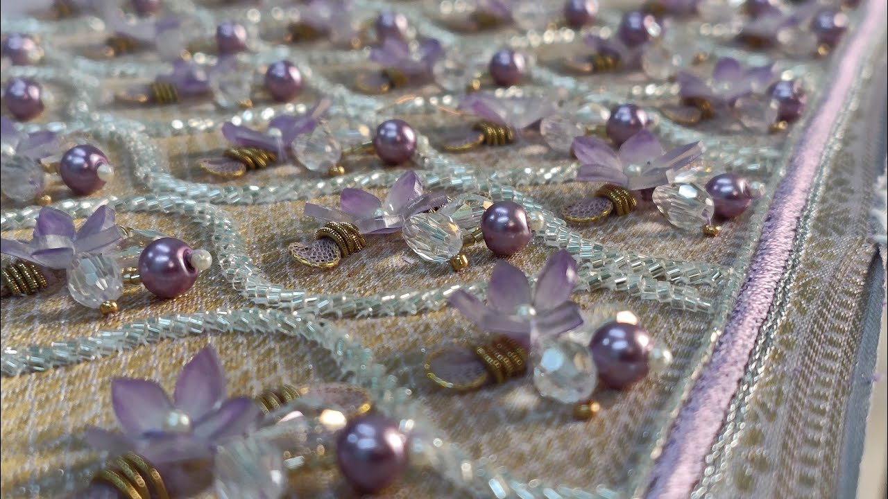Embroidery using shrink prink flowers