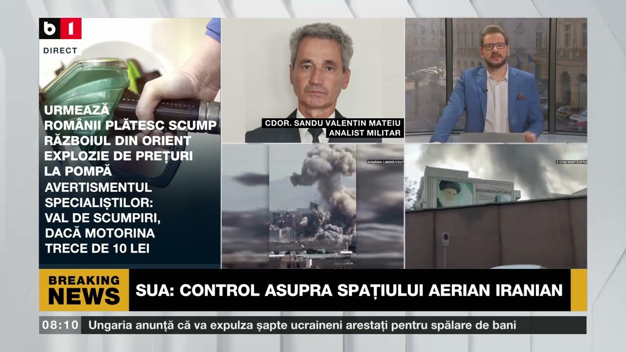 CMDR. S .V.MATEIU, ANALIST MILITAR, DESPRE SITUAȚIA RĂZBOIULUI DIN IRAN. CARE ESTE STRATEGIA SUA