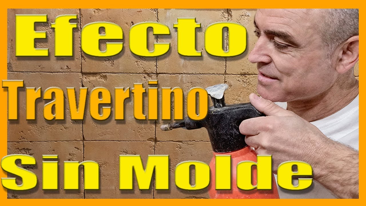👉como hacer EFECTO imitacion PIEDRA TRAVERTINO ROMANO con mortero (TEMATIZACION) SIN MOLDES