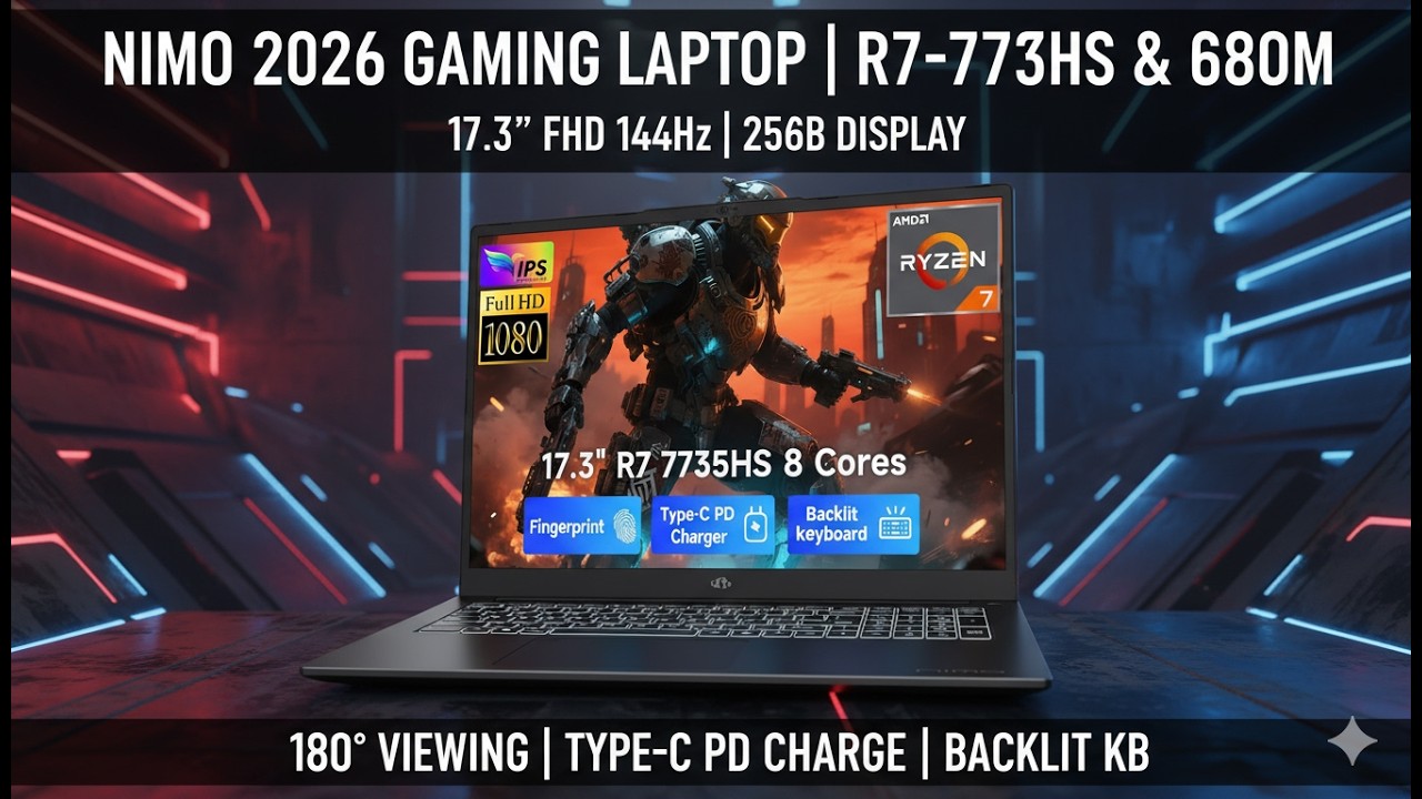 NIMO 2026 17.3&Prime; Ryzen 7 Gaming Laptop Review &mdash; Big Screen with Ryzen Power!