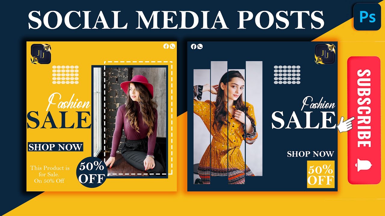 Social Media Posts Design | Fashion Sale | Adobe Photoshop | Step by Step | Tutorial #photoshop