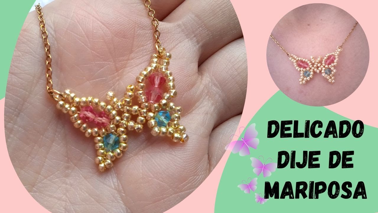 🦋 Lindo Dije de Mariposa con Mostacillas y Biconos|Súper fácil|Paso a Paso @Citadina Craft