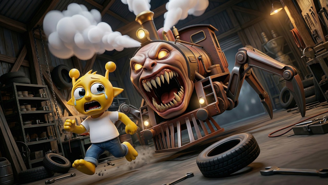 BABIE SIMON vs CHOO-CHOO Monsters 😨🧟 The Terrifying Chase | Funny Sprunki Cartoon