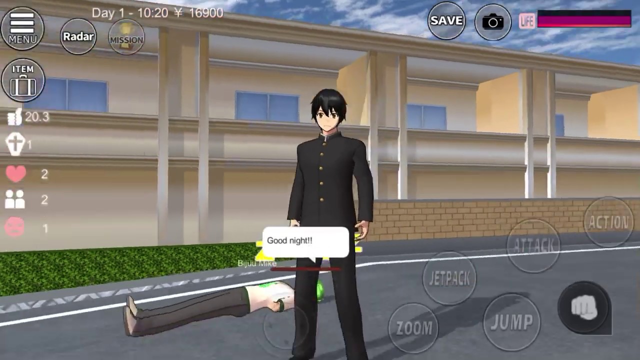 Funny Bijuu Mike sleep sliding 😂 | Sakura School Simulator