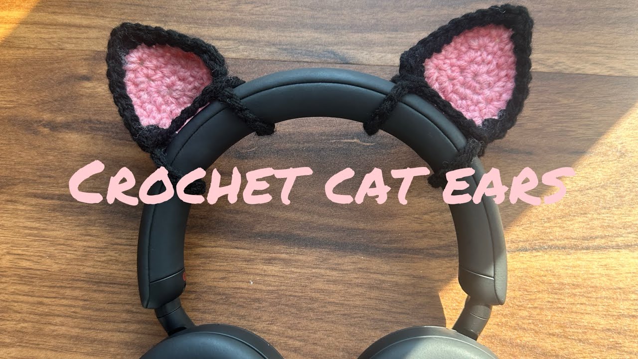 Crochet cat ears headphone accessories