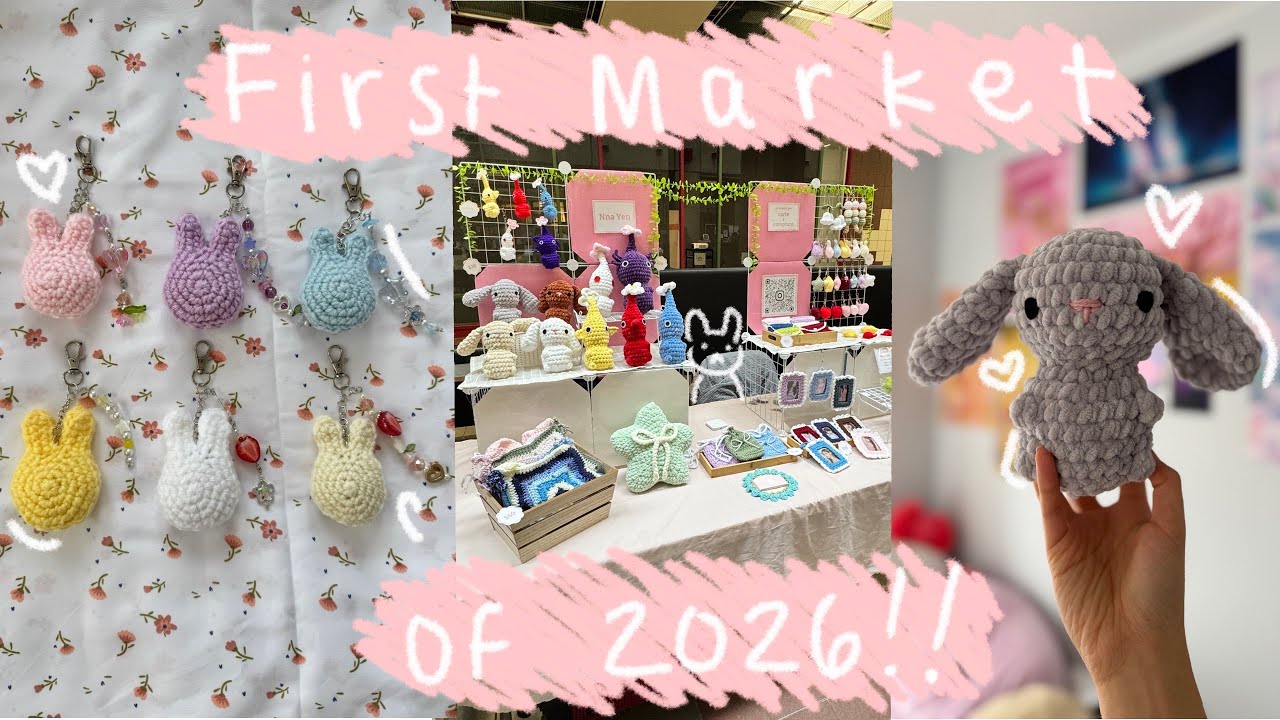 First market of the year ! | Crochet market prep