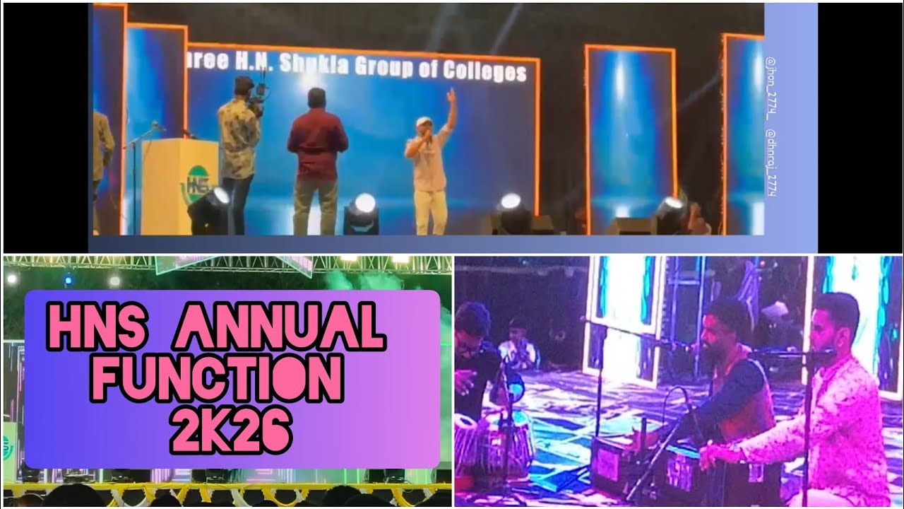 Annual function 2k26 HNS Group of College's.. dance,💃 ગરબા, નાટક, singing 🎻🎤🥁📸,& લોકડાયરો..Ha moj Ha