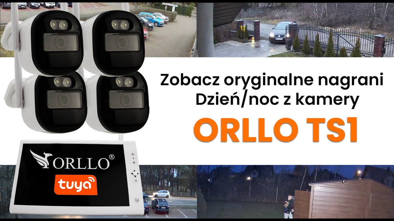 REALNE NAGRANIA DZIEŃ NOC Z ZESTAWU KAMER NVR ORLLO TS1
