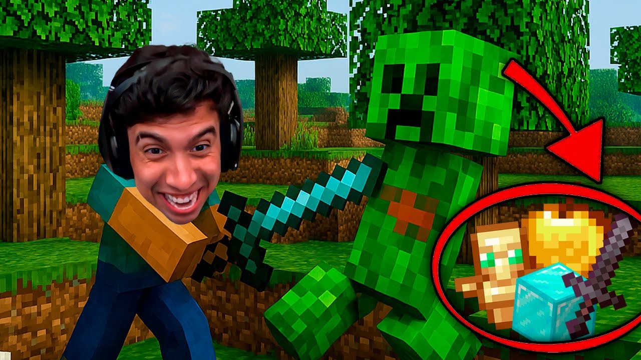 MINECRAFT PERO LOS MONSTRUOS ME DAN COSAS OP!🍀
