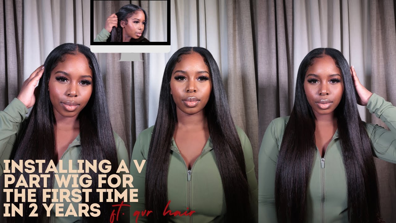 Love this Affordable Beginner wig! Doing a V-Part Wig For The First Time In 2 Years ft. QVR HAIR