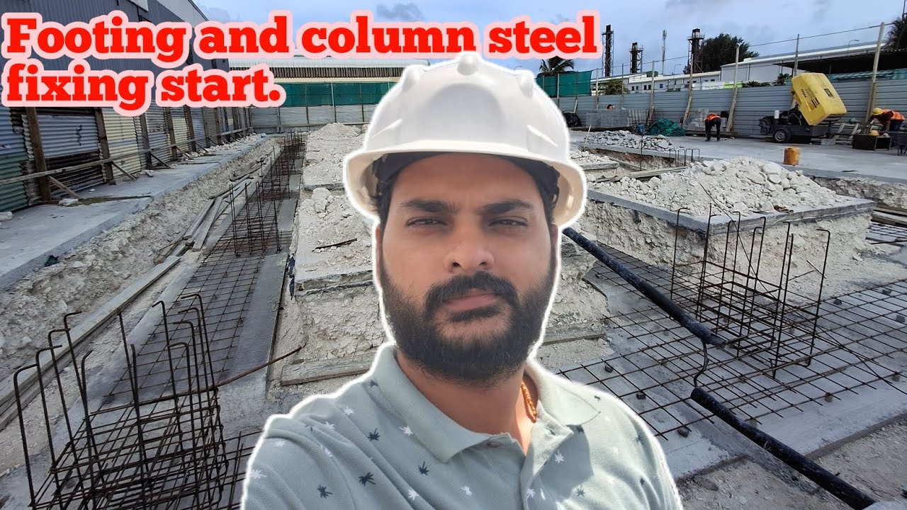 Footing and column steel fixing started at my new site.!#Seychelles #warehouse steel structure. 