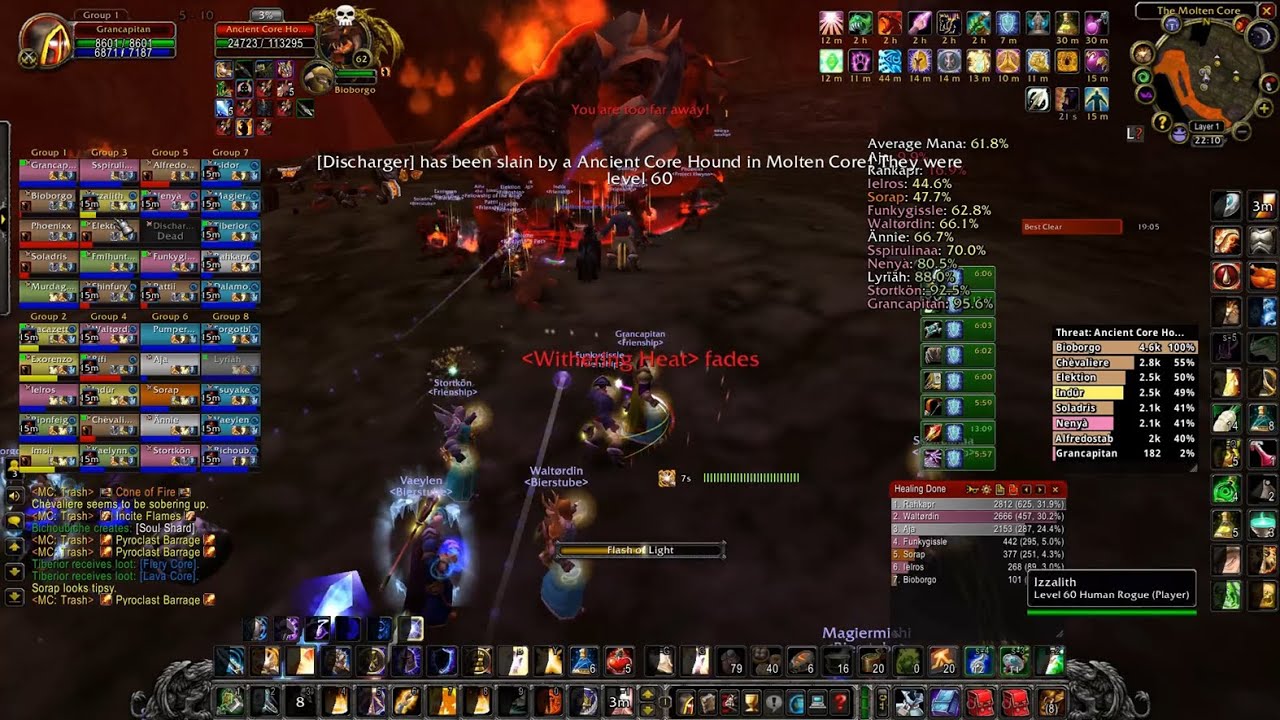 WoW classic HC warrior's sudden death to core hound