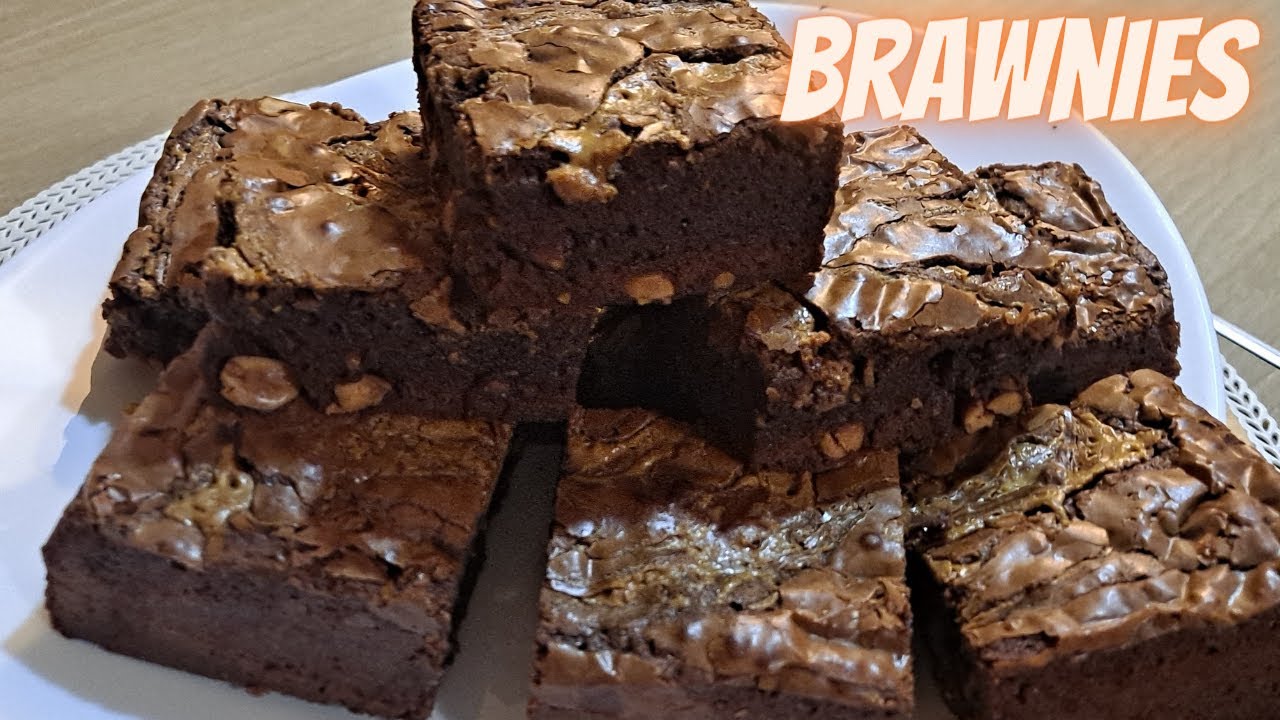 Recettes des brawnies au chocolat et cacahuètes براونيز الشوكولا والكاكوية )الفول السوداني(