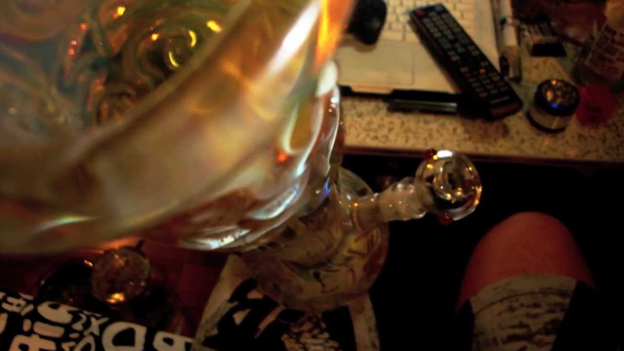 Breaking in the New Bong.