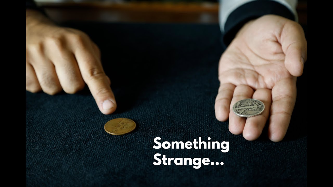 Something strange copper silver coin trick performance and tutorial