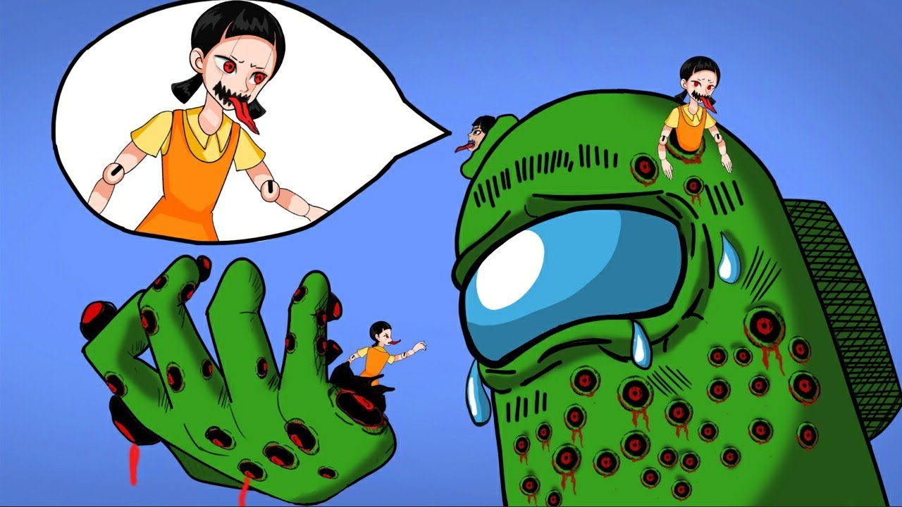 어몽어스 vs 바이러스  | Squid Game Doll  VS  Virus Among Us | Animation