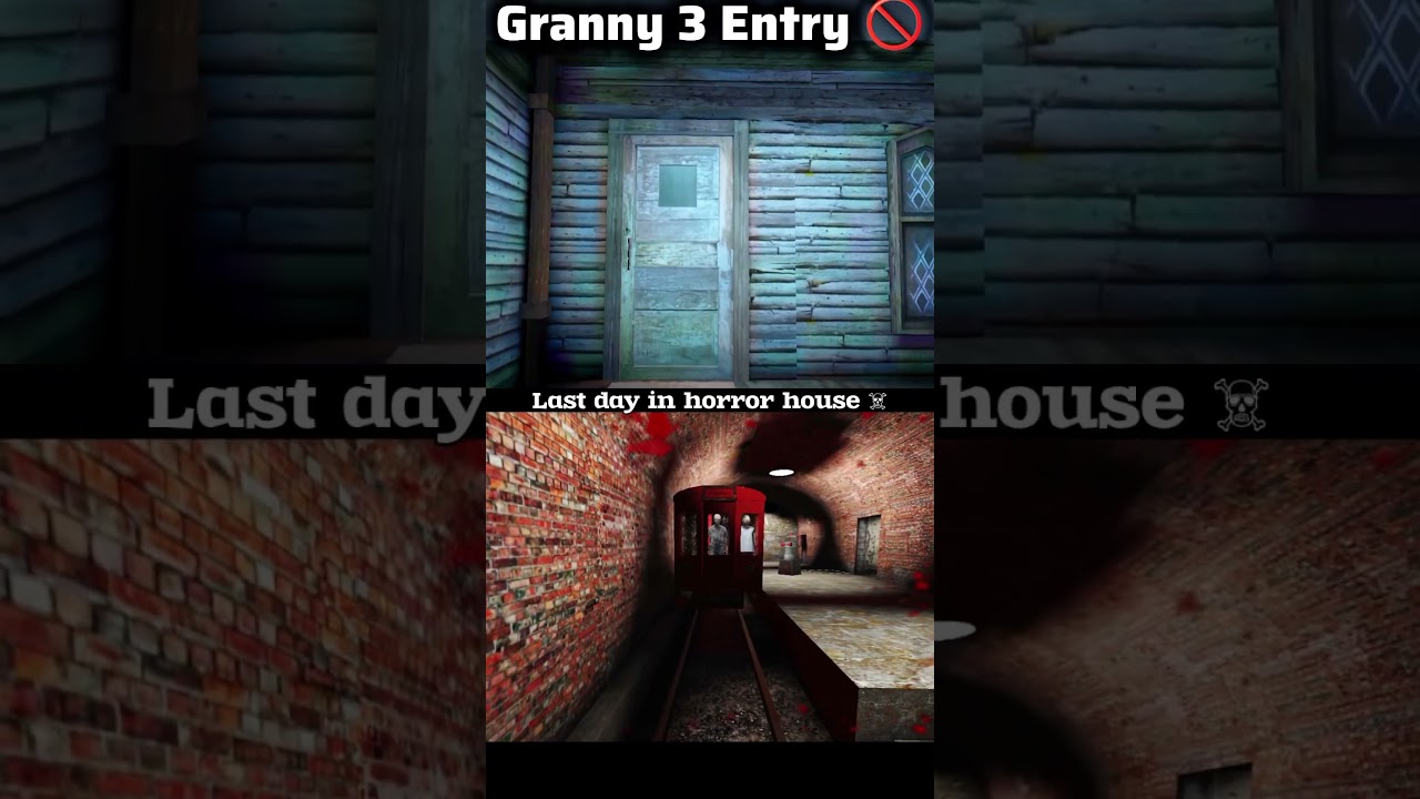 Granny 3 ending VS escape with train ☠️🥺🥺 #viralvideo #granny #grannygame #horrorgaming #ghost