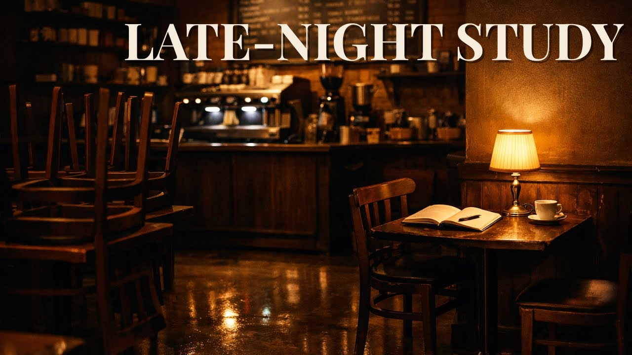 Late-Night Coffee Shop Study ☕ | Cozy Focus Ambience (Rain + Lo-Fi)