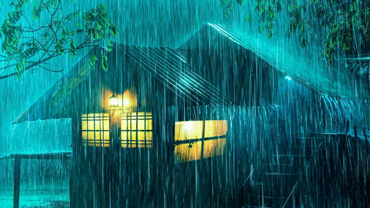 The Most Relaxing Rain Sounds for Sleep | Heavy Rainstorm on Tin Top & Thunder to Reduce Stress